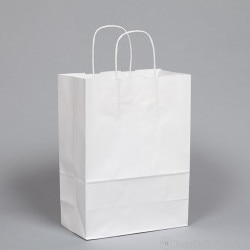 White Kraft Paper Shopping Bags wit
